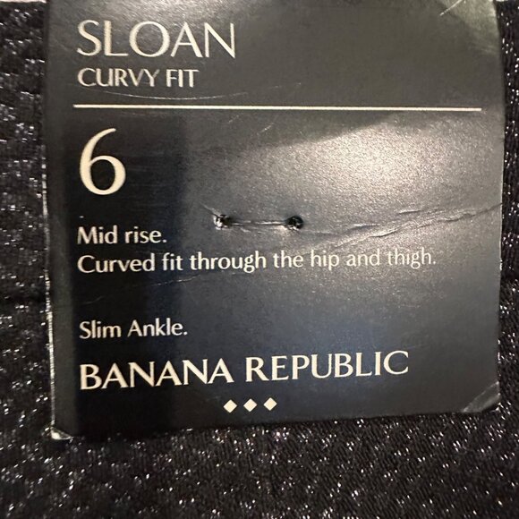BANANA REPUBLIC WOMENS NEW BLACK SILVER PANTS SLOAN CURVY FIT SIZE 6 - Picture 10 of 11
